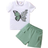 Shein Young Girls Beach Play Butterfly Printed Short Sleeve TShirt Shorts pcs Set Suitable For Parties And Beach Vacation Summer