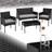 tectake Rattan Garden Furniture Palese for 4 People Weather Resistant Black Outdoor Lounge Set