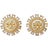 Tory Burch Kira Crystal Stud Earrings GOLD/MOP/CRY