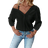 Shein Asymmetric Collar Dropped Shoulder Blouse - Solid Color