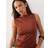 Weekday Annie Sleeveless Boat Neck Top - Rust Red