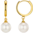 Orelia Pearl Drop Huggie Hoop Earrings