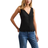 New Look Sort Vest I Jersey Med Krøller Og Knapper - Foran