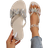 Shein Women Sandals Flat Rhinestone Slippers Fashionable Round Toe Women Shoes Butterfly Slippers Women