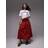 Topshop Pintuck Poplin Full Skirt - Red