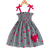 Shein Young Girl Summer Fashion Plaid Sling Dress With Cute Strawberry Print Embroidery Accent