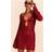 PrettyLittleThing Crochet O Ring Mini Beach Dress - Red