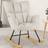 Costway Beige Linen High Backrest Nursery Rocking Chair 74 x 72 x 38 cm