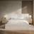 Iman Off-White Upholstered Double Ottoman with Wide Headboard Frame Bed