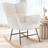 Costway Beige Nursery Rocking Chair with Comfy Backrest and Armrest 91 x 67 x 92 cm