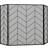 Homcom Klappbares Kamingitter mit 3 Paneelen 135 x 85 cm Schwarz