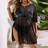 Shein Plus Size Women Skull Print Mesh Swimsuit Cover Up Dress - Summer Beach Vacation