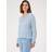 Kaffe Ditte Moonstruck Print V-Neck Blouse - Mid Blue