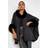 Roman Faux Fur Button Up Poncho - Black