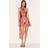 PrettyLittleThing Floral Printed Satin Scarf Detail Bodycon Dress - Orange