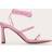 PrettyLittleThing Pu Square Toe Strappy Lace Up Mid Stiletto Heeled Sandals - Pink