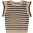 Shein Crochet Knit Striped Sweater Vest - Nutmeg Color