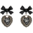 Shein Black Bowknot Stud Earrings Heart Earrings Trendy Party Jewelry Christmas Halloween Gift New Years Gift Valentines Day Gift For Women Mom Family Frien
