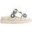 Kurt Geiger Orson Crystal Slide Sandal White Flats