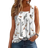 Shein Ladies Feather Printed Square Neck Sleeveless Simple Daily Tank Top