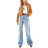 ASOS Lyseblå dad-jeans med vide ben