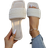 Shein Women Pearl Decor Flat Sandals Four Options Of Gradient Pearls Luxurious Summer Casual Fashionable AntiSlip Slippers Beige CN35,CN36,CN37,CN38,CN39,CN40,CN41,CN42,CN43