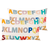 Beliani Set of 2 Kids Room Decorative Cushions Alphabet Pattern Cotton Cover
