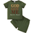 Shein Baby Boys Handsome English Printed Short Sleeve Top And Shorts Set Summer