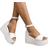 Shein Womens Plus White PeepToe Platform Sandals With Fashionable Back Strap And Versatile Thick Sole