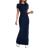 Shein Womens Summer Round Neck Solid Color Bodycon Maxi Dress
