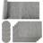 Zeno Placemats Table Mats 9 Piece Set with 4 x Coasters + 1 x Long Place Mat Grey