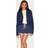 PrettyLittleThing Cropped Cinched Waist Denim Blazer - Dark Indigo