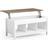 Northix Med Lyftplatta Förvaringsutrymme 104,5 x 49 x 48-62,5 cm Vit Soffbord 52x105cm