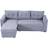 Living and Home 3-Seater Upholstered Corner Bed with Storage Grey One Size Sofa 214cm 3 Seater