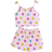 Shein Tween Girls Summer Cute Smiling Face Pattern Knitted Flame Retardant Pajamas Set With Tank Top And Shorts