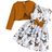 Shein Girls Ruffle Decor Outfit Set - Butterfly Print