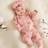 Shein Newborn Baby Girls Cute Heart Pattern Long Sleeve Jumpsuit - Pink