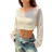 Shein Womens Apricot Hollow Knitted Short Loose Casual Summer Top