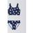 John Lewis Kids' Animal Print Hearts Bikini - Navy