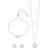 Jon Richard Pearl & Crystal Heart Earrings Necklace & Bracelet Trio Set - Silver