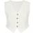 Vila Petite Linen Touch Cropped Tailored Waistcoat Co-Ord - White