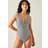 Accessorize Stripe Seersucker Plunge Swimsuit - Black/White