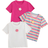 Shein Girls Casual Ribbed Short Sleeve Top/Colorful Stripe - Multi