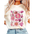 Shein Oversized Retro Boho Style Floral Graphic Printed TShirt For Women