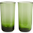 H&M Tall Beverage Glasses 2-Pack Green Drinking Glass 2pcs