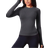 Shein Womens Solid Color Round Neck Raglan Sleeve Long Sleeve Sports TShirt With Seamless Thumbs Hole