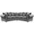 Furnishings For Less UK Grey Plush Velvet Fabric 5 Seater L Shaped Corner Sofa 235cm 5 Seater