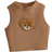 Shein Young Girl Summer Casual And Comfortable Teddy Bear Patched Crop Tank Top