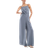 ASOS DESIGN High Neck Twist Front Jumpsuit - Blue