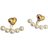 Shein 1pair Of Two Way Love Pearl Stud Earrings And Heart Shaped Pearl Drop Earrings